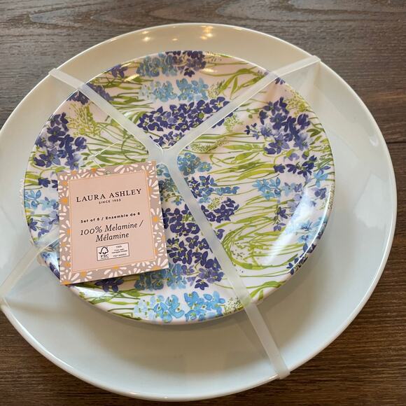 NEW The Farmhouse-Rachel Ashwell 8pc Melamine 4 Dinner/4 Salad Easter Plate Set - Picture 3 of 5